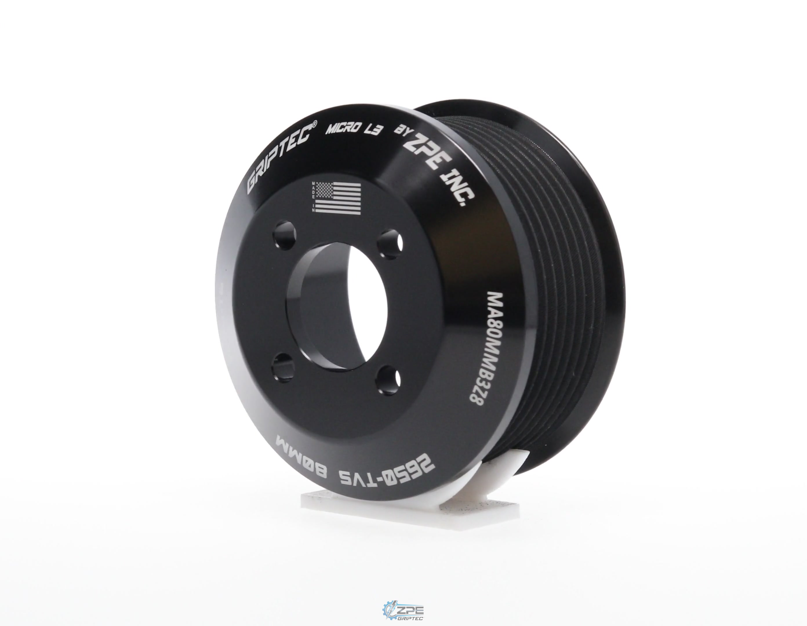 80mm 8 Rib ZPE GripTec® 2pc Magnuson LSA/LT4 2650 TVS L3 Black Pulley Only